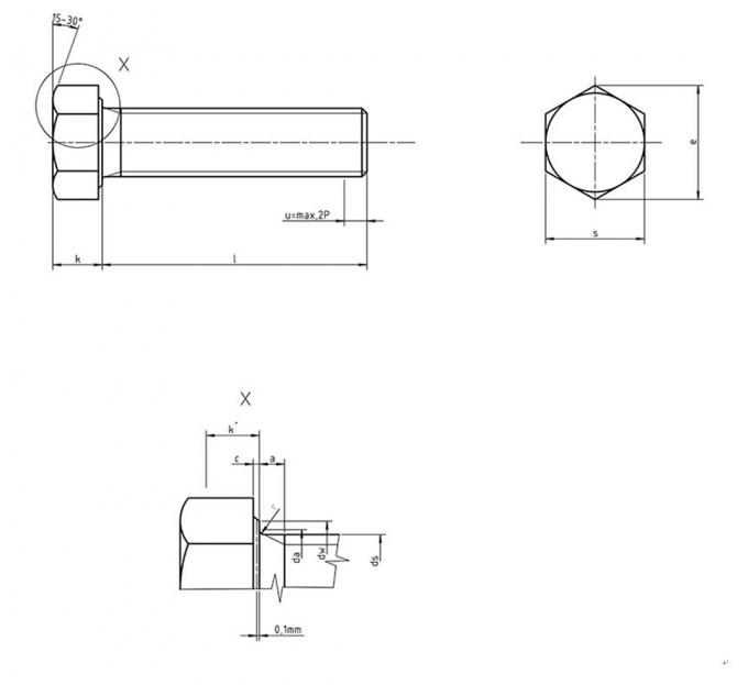 Śruby z łbem sześciokątnym ISO 4017 ze stali węglowej CL5.8 0