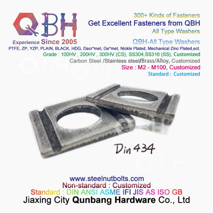QBH DIN127 F959 DIN434 DIN436 NFE25-511 Stożek sprężynowy Uziemienie Ząbkowane podwójnie składane podkładki samozabezpieczające 6