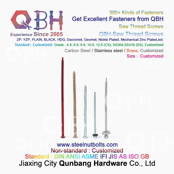 QBH Kolor Ocynkowany rowek z gniazdem sześciokątnym Duża śruba samowiercąca z łbem płaskim 3