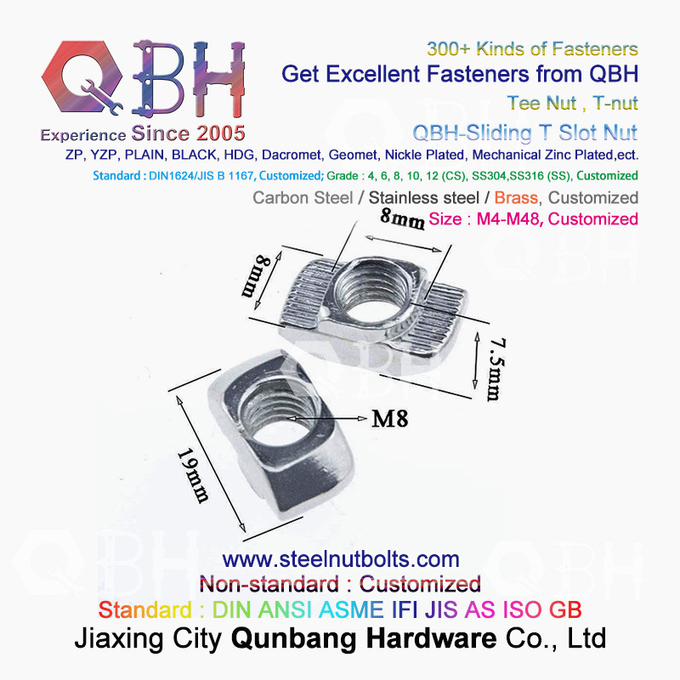 Seria QBH 4040 Profil aluminiowy ze stopu aluminium Młotek przesuwny T Nakrętki rowkowe 2